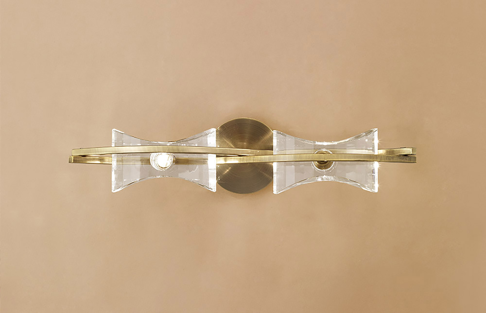 Kromo Antique Brass Wall Lights Mantra Flush Wall Lights